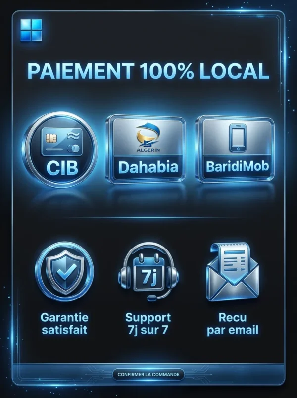 windows_4_paiement Windows 11 Pro licence officielle - BST PRO Algerie - paiement local CIB Dahabia BaridiMob