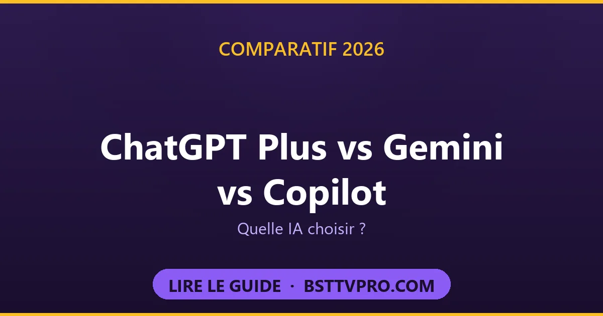 Comparatif ChatGPT Plus vs Gemini vs Copilot 2026